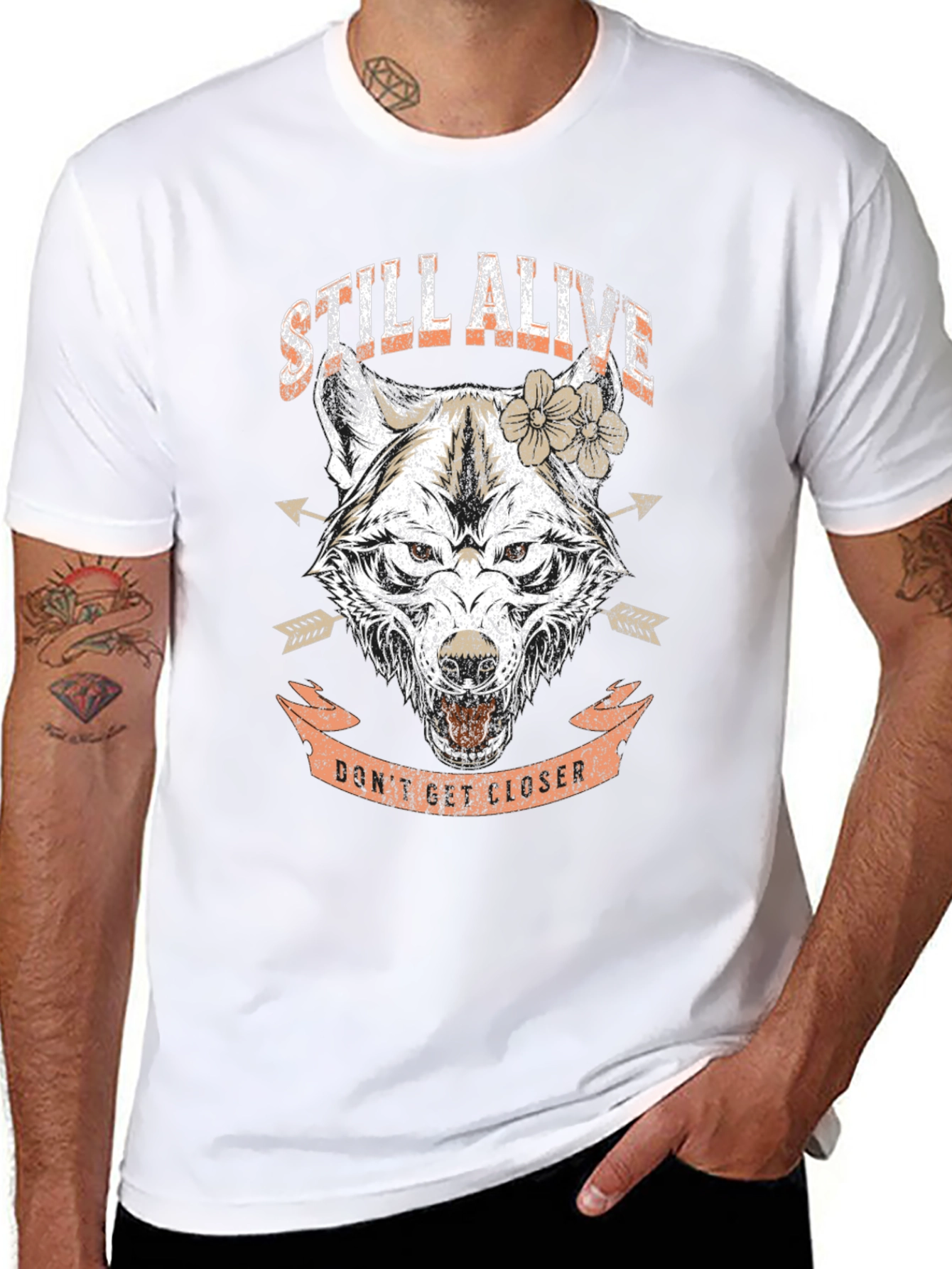 Still Alive Wolf Graphic Print Tee