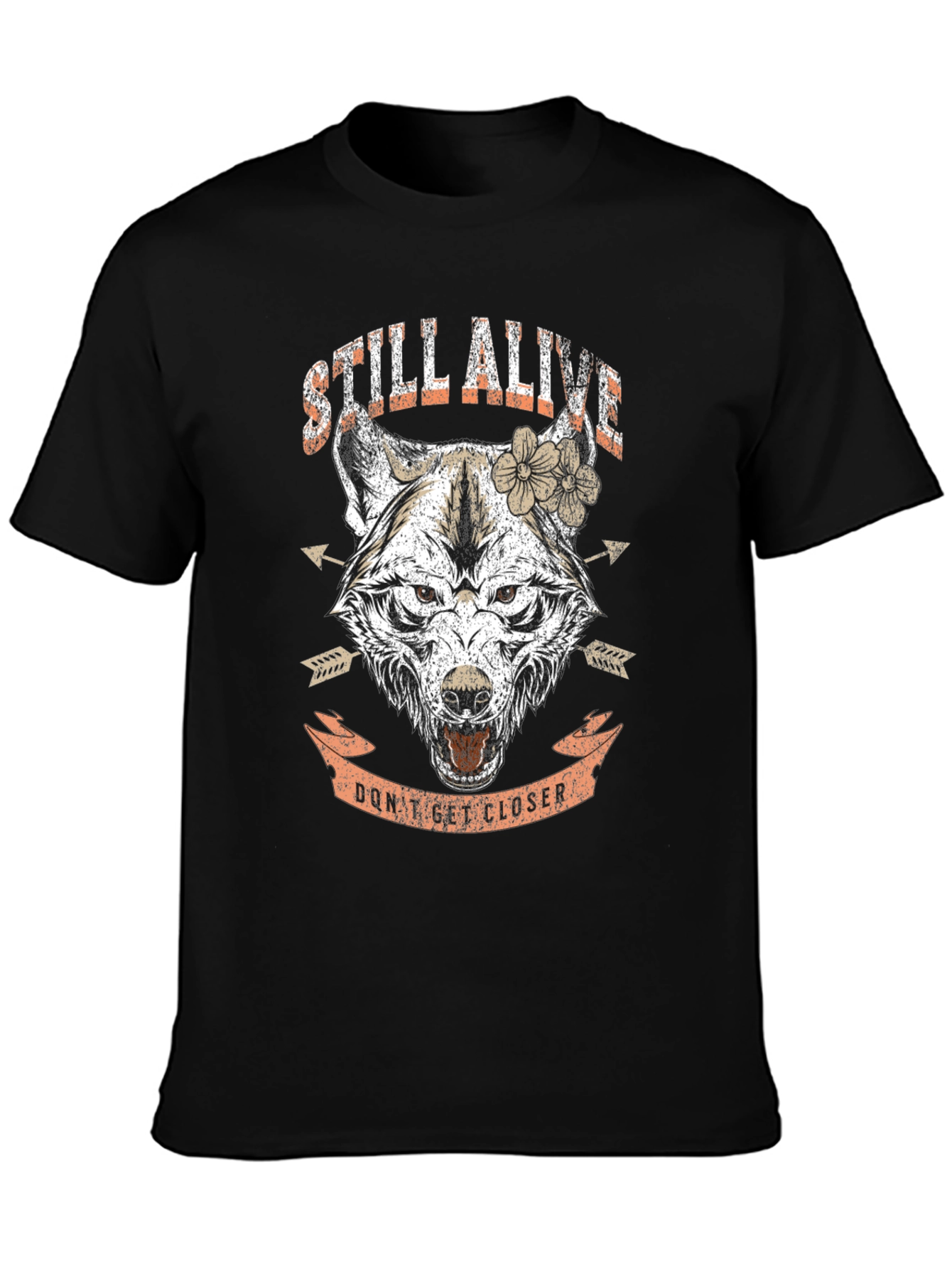 Still Alive Wolf Graphic Print Tee