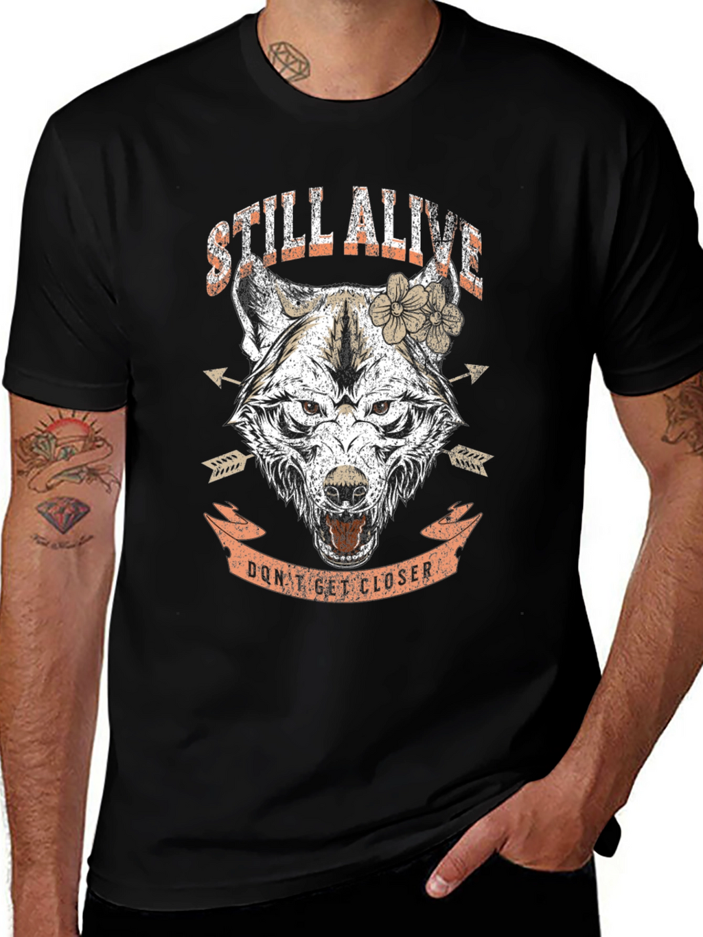 Still Alive Wolf Graphic Print Tee