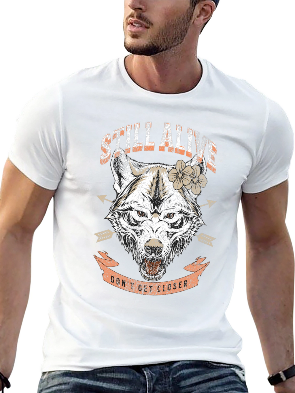 Still Alive Wolf Graphic Print Tee