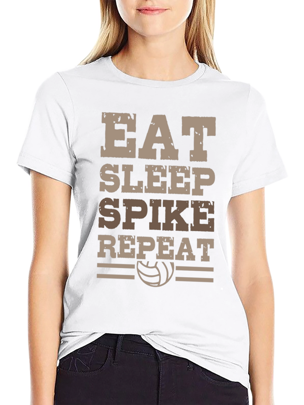 Eat Sleep Spike Repeat Volleyball T-Shirt