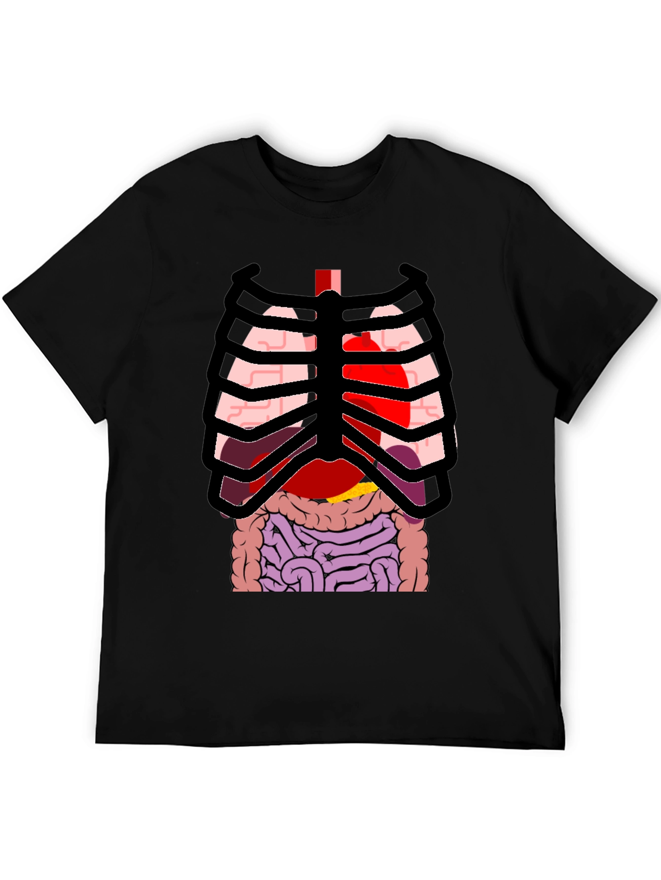 Anatomy Rib Cage Print Black T-Shirt