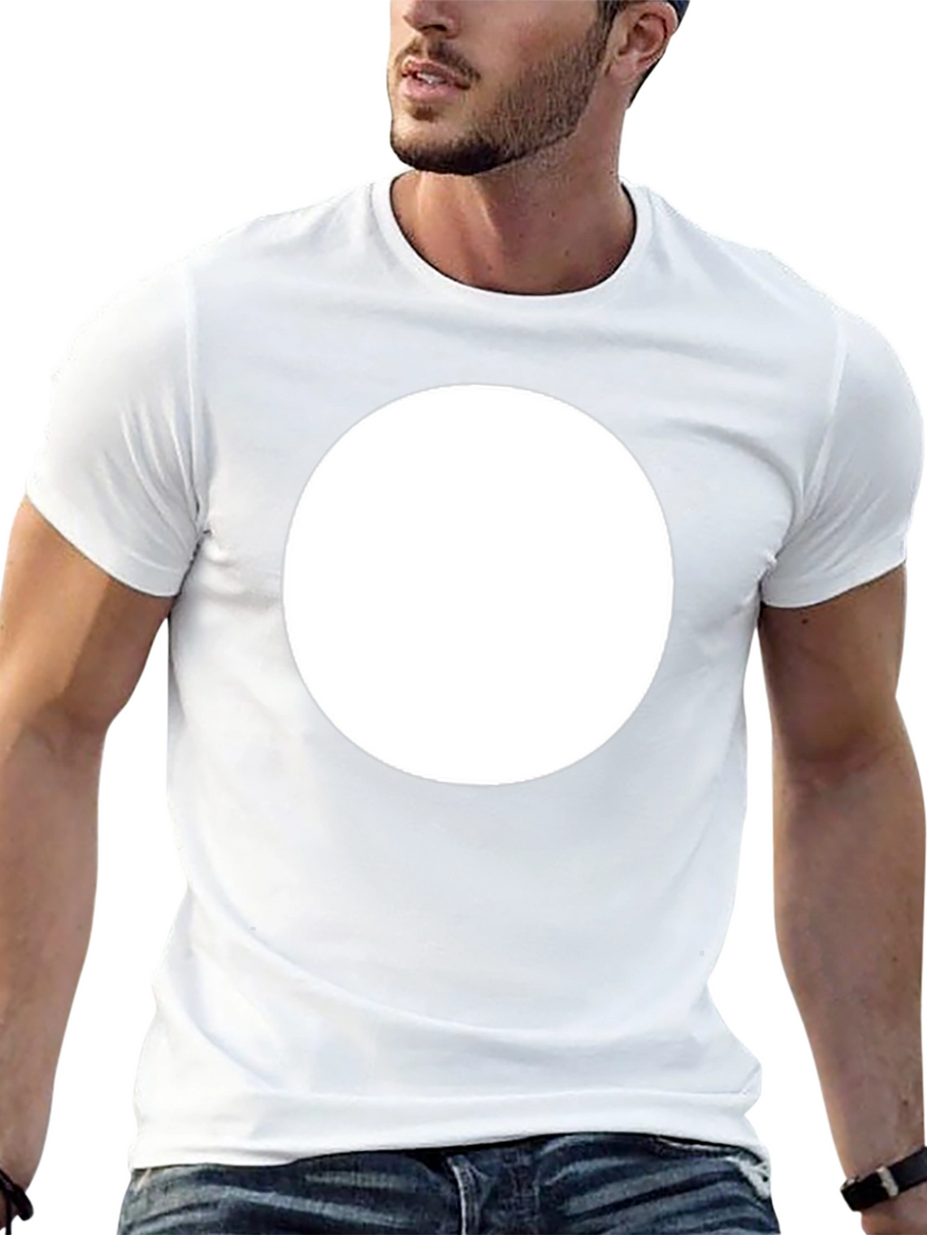 Black T-Shirt with Circle Design