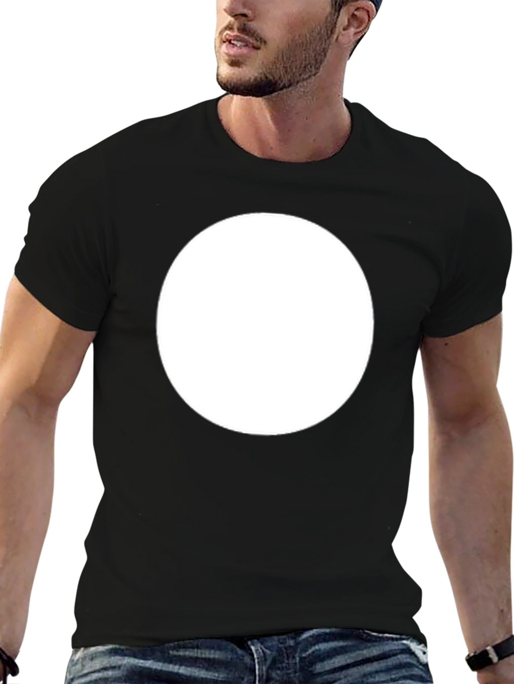 Black T-Shirt with Circle Design