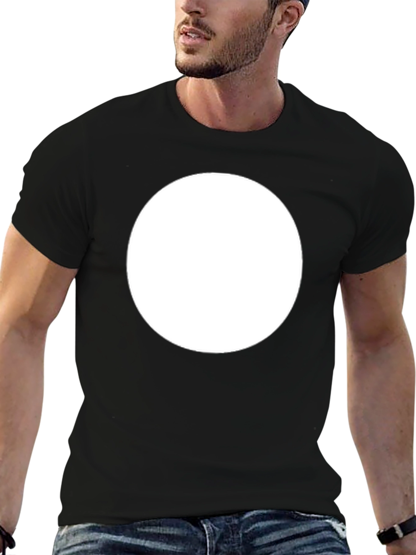 Black T-Shirt with Circle Design