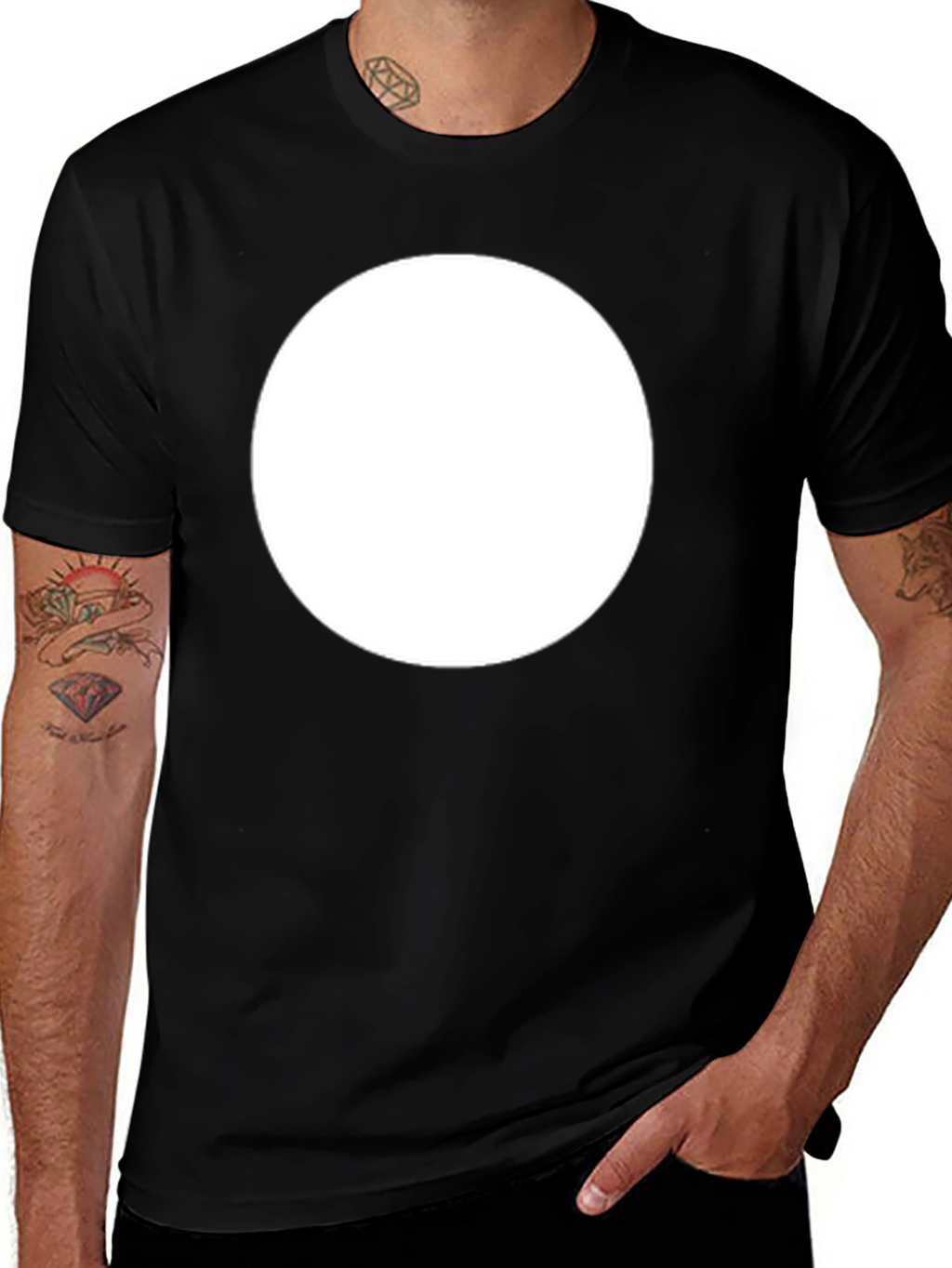 Black T-Shirt with Circle Design