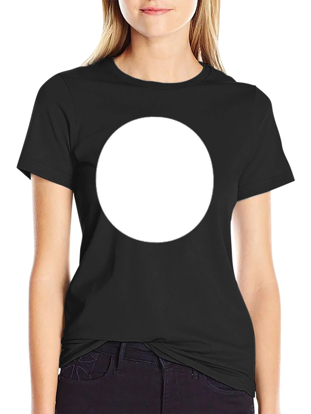 Black T-Shirt with Circle Design