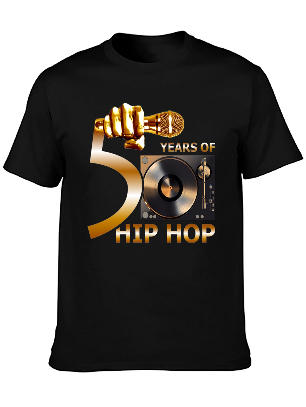 50 Years of Hip Hop Black T-Shirt