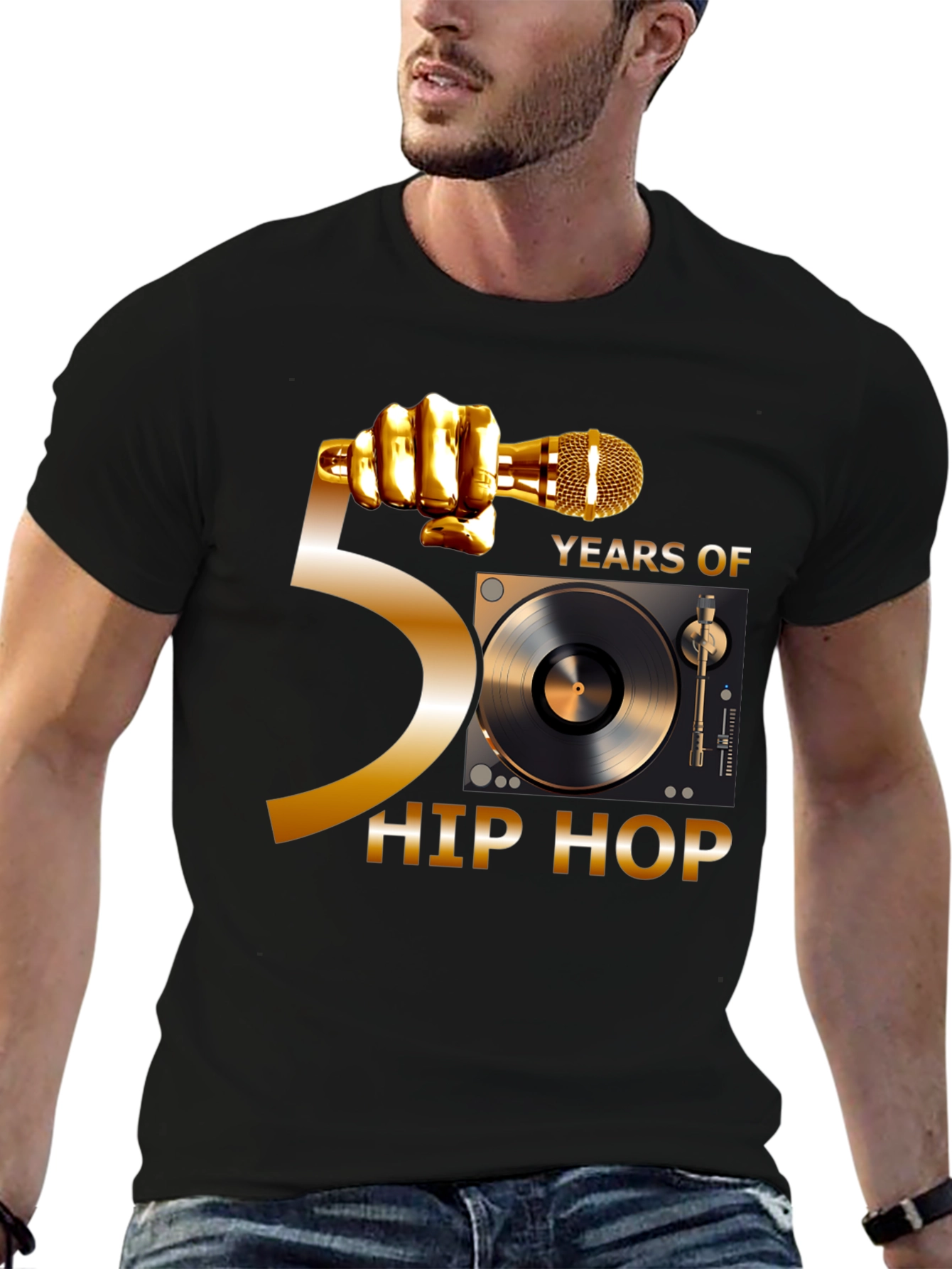 50 Years of Hip Hop Black T-Shirt