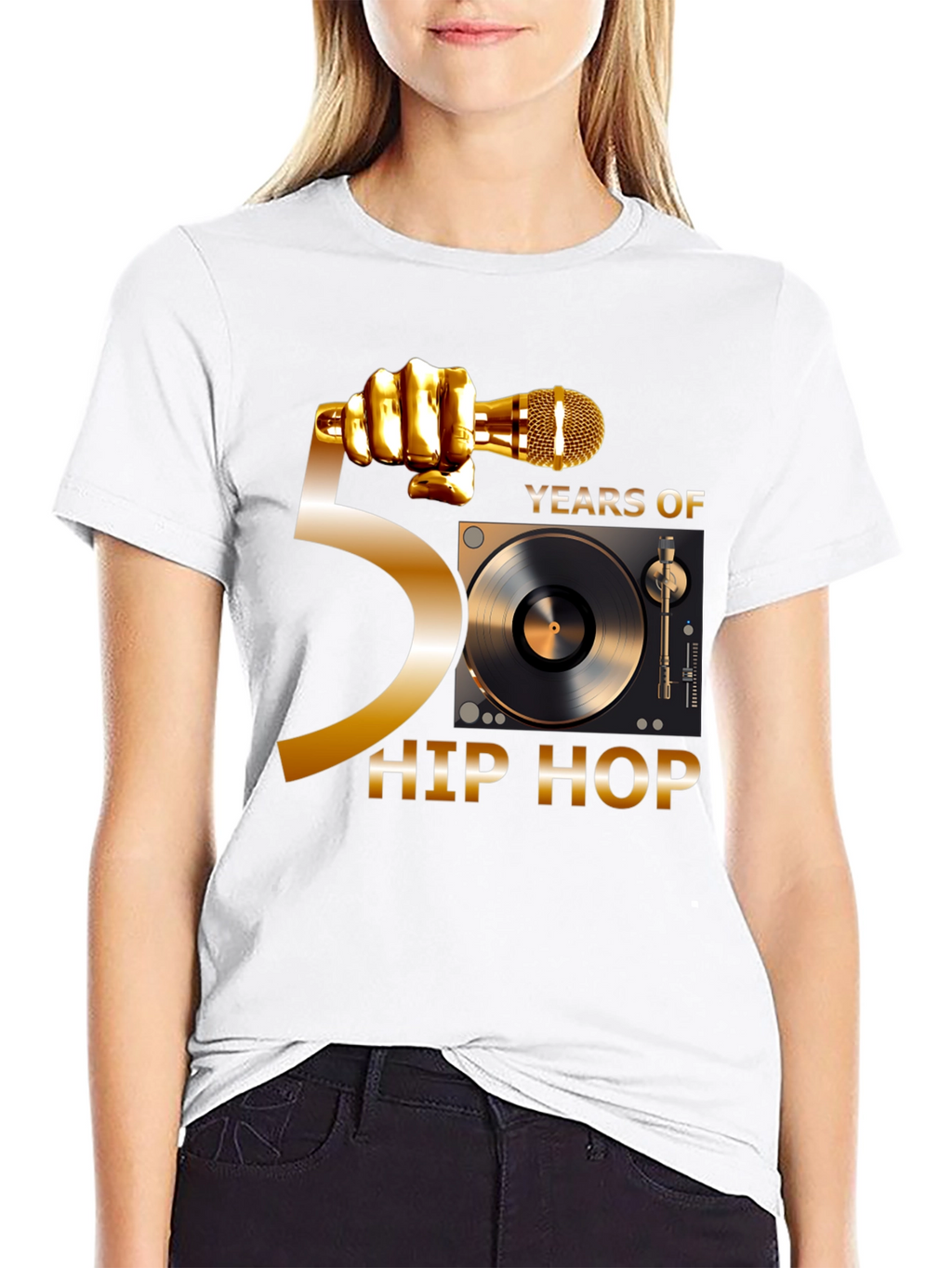 50 Years of Hip Hop Black T-Shirt