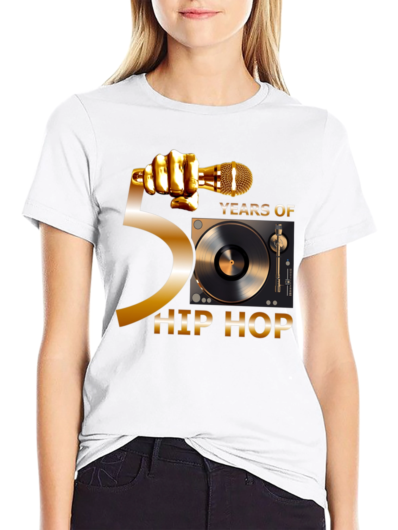 50 Years of Hip Hop Black T-Shirt