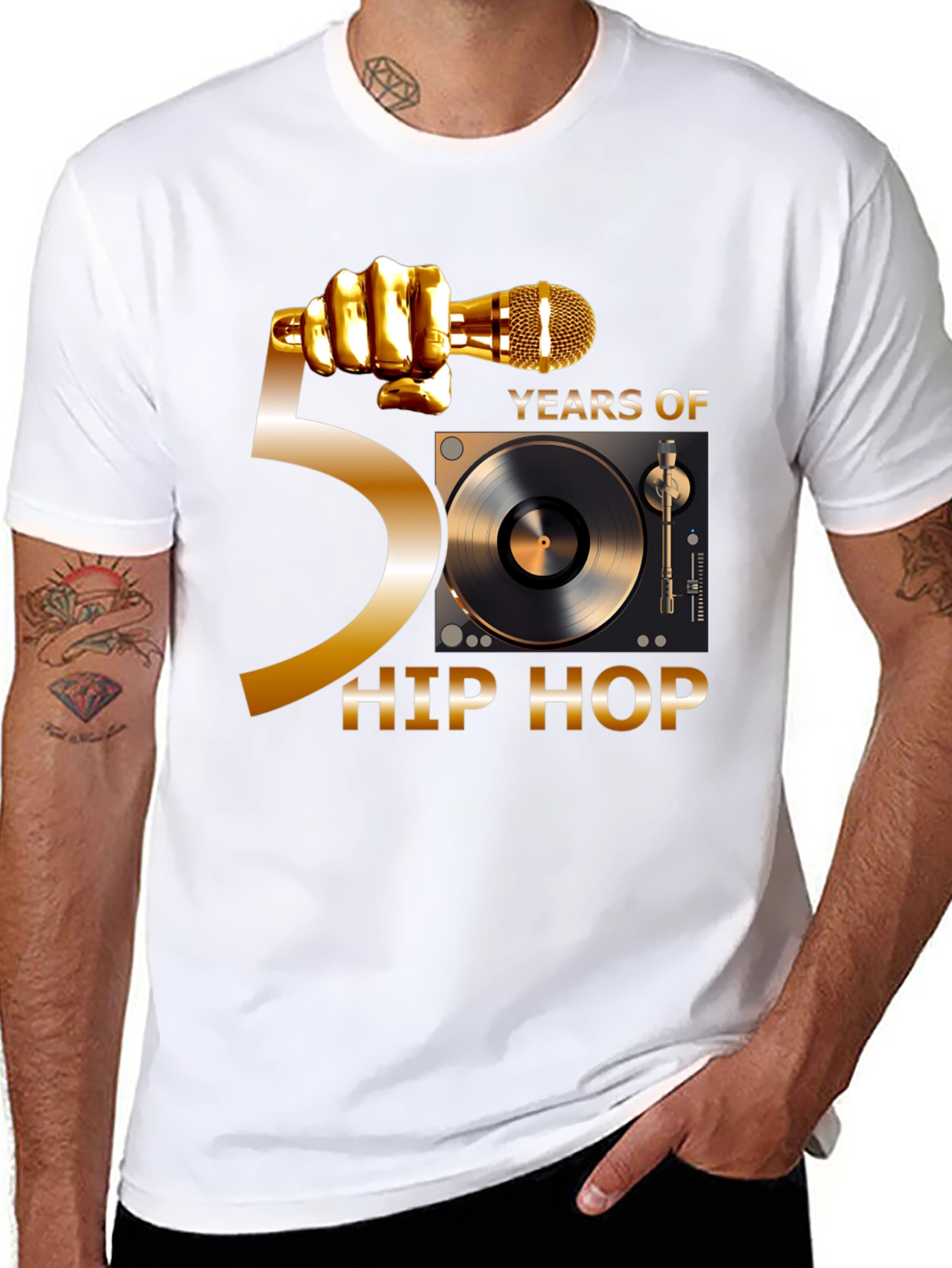 50 Years of Hip Hop Black T-Shirt