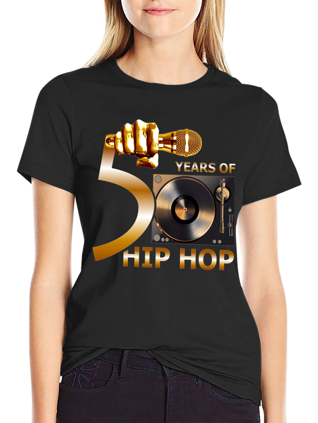 50 Years of Hip Hop Black T-Shirt