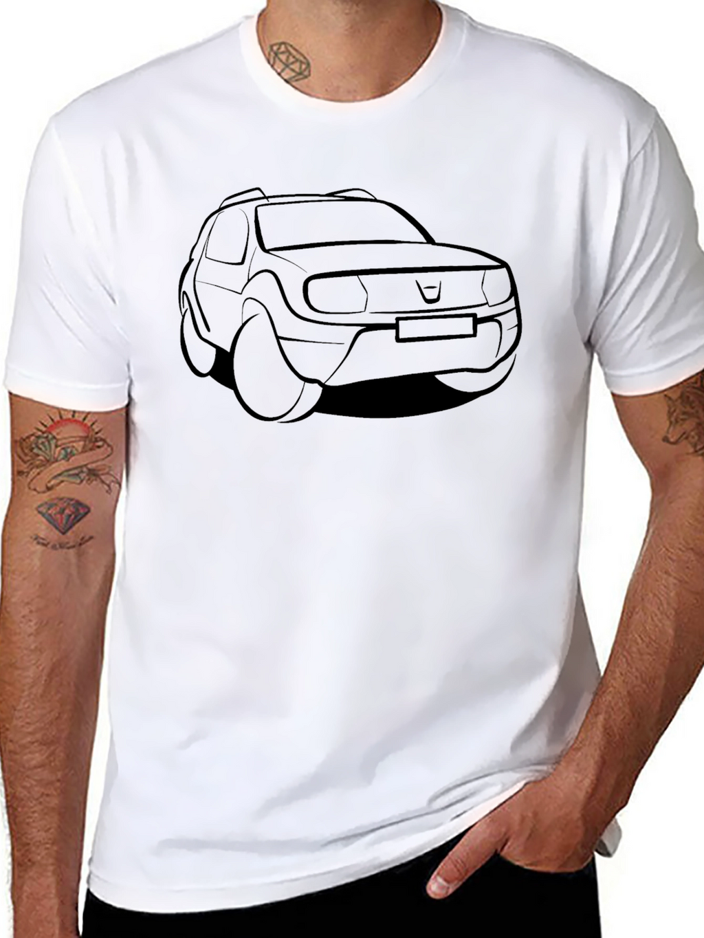 Black Dacia Duster Car Graphic T-Shirt