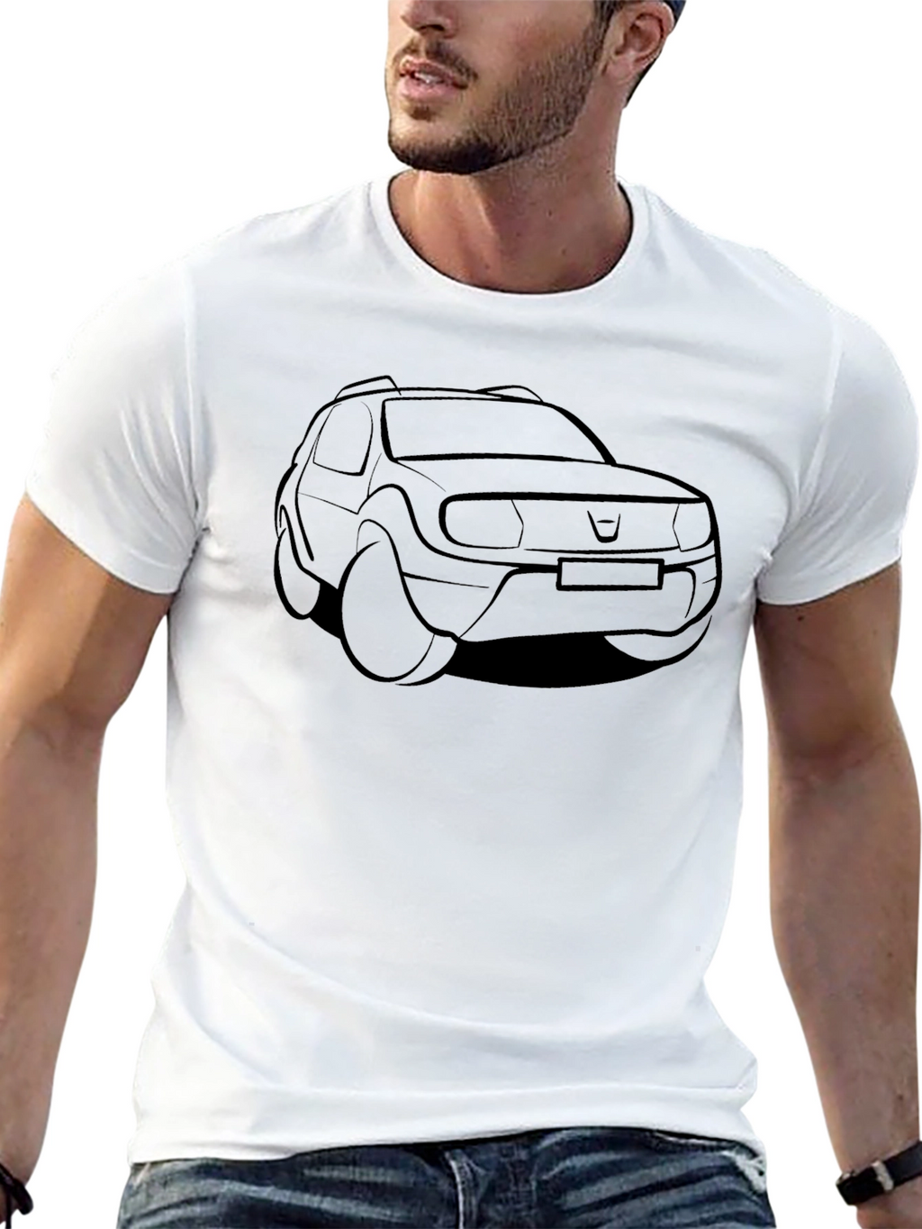 Black Dacia Duster Car Graphic T-Shirt