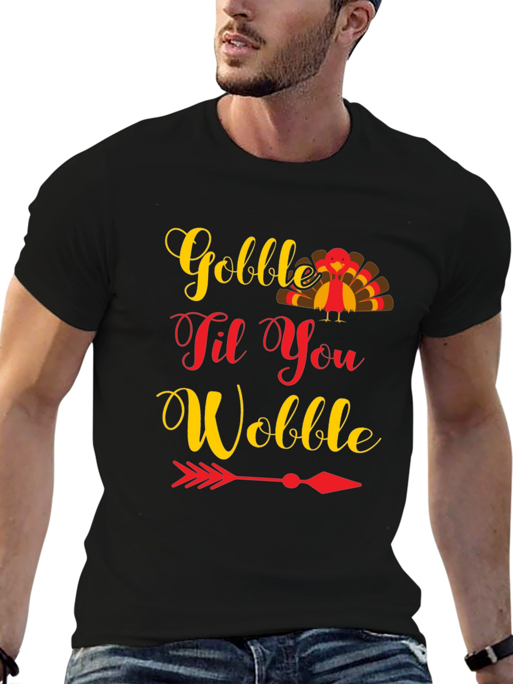 Gobble Til You Wobble Thanksgiving T-Shirt