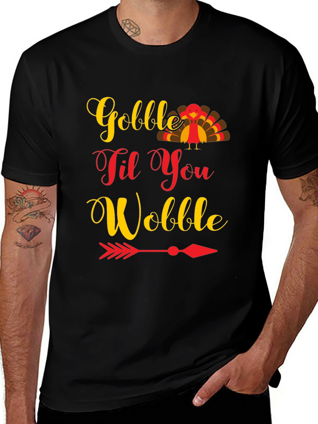 Gobble Til You Wobble Thanksgiving T-Shirt