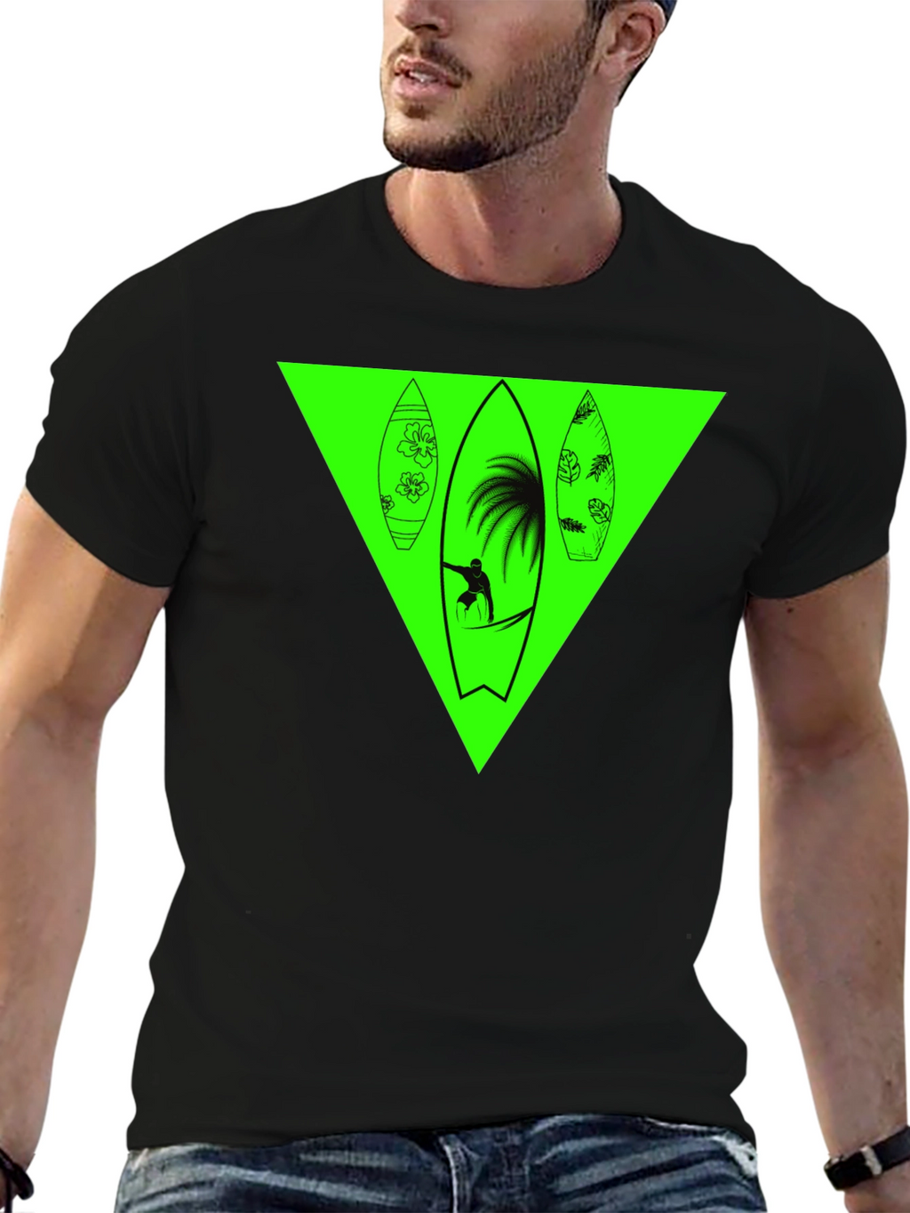 Surfboard Graphic Tee - Black