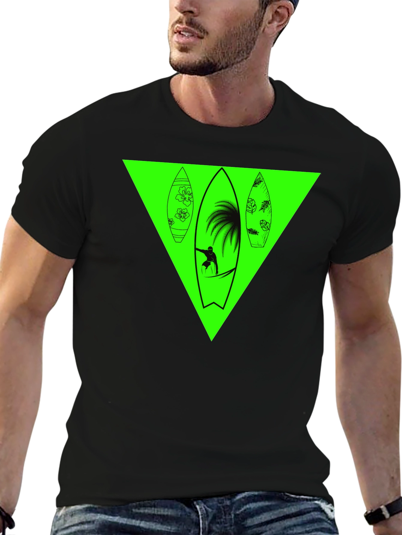 Surfboard Graphic Tee - Black