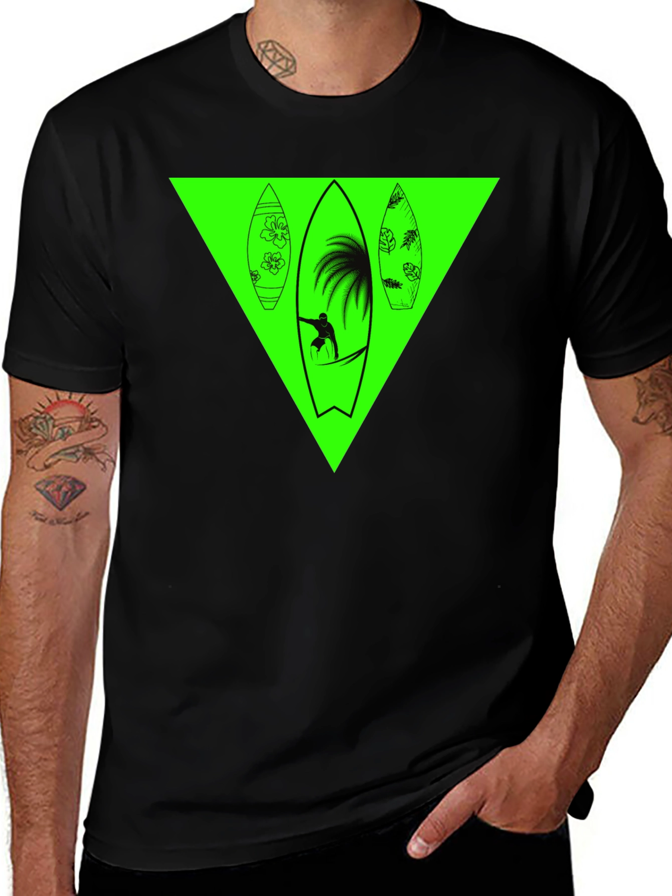Surfboard Graphic Tee - Black