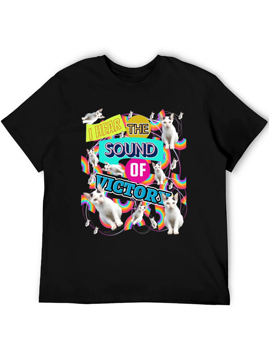 I Hear the Sound of Victory Cat T-Shirt