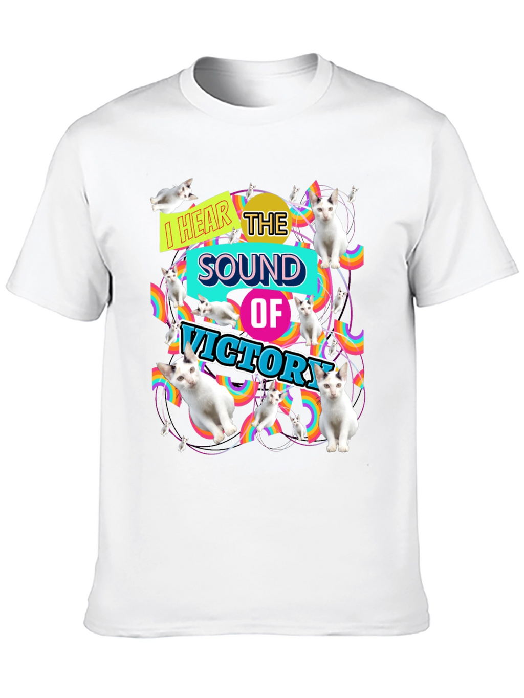 I Hear the Sound of Victory Cat T-Shirt