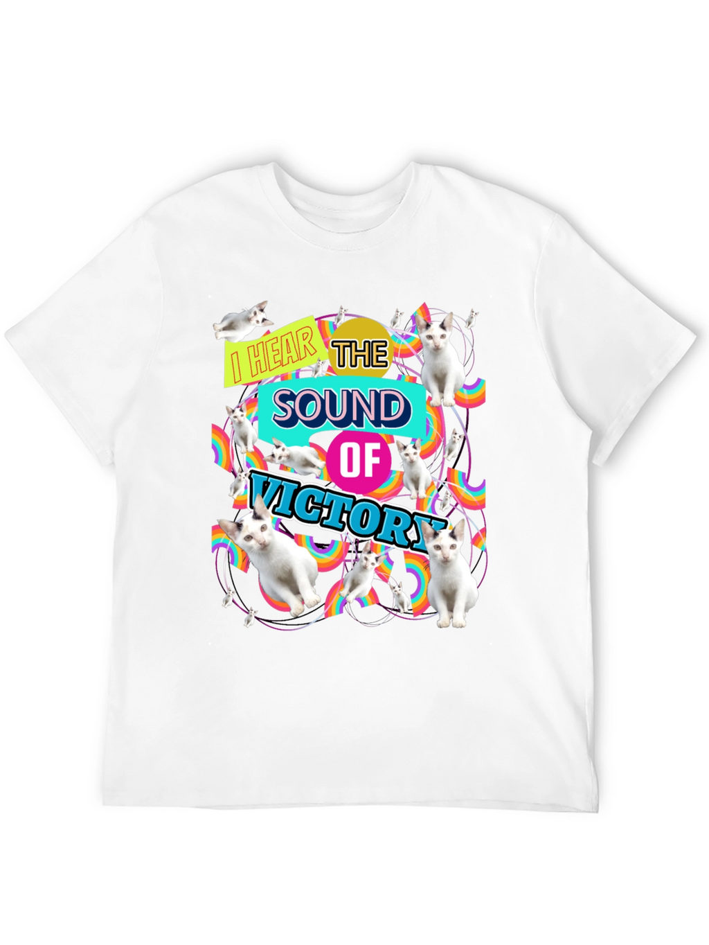 I Hear the Sound of Victory Cat T-Shirt
