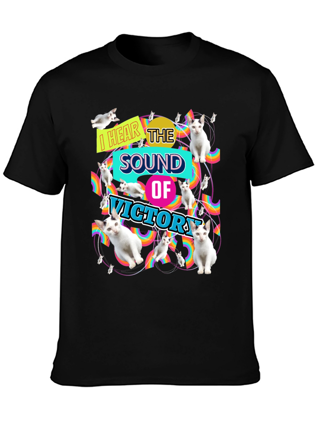 I Hear the Sound of Victory Cat T-Shirt