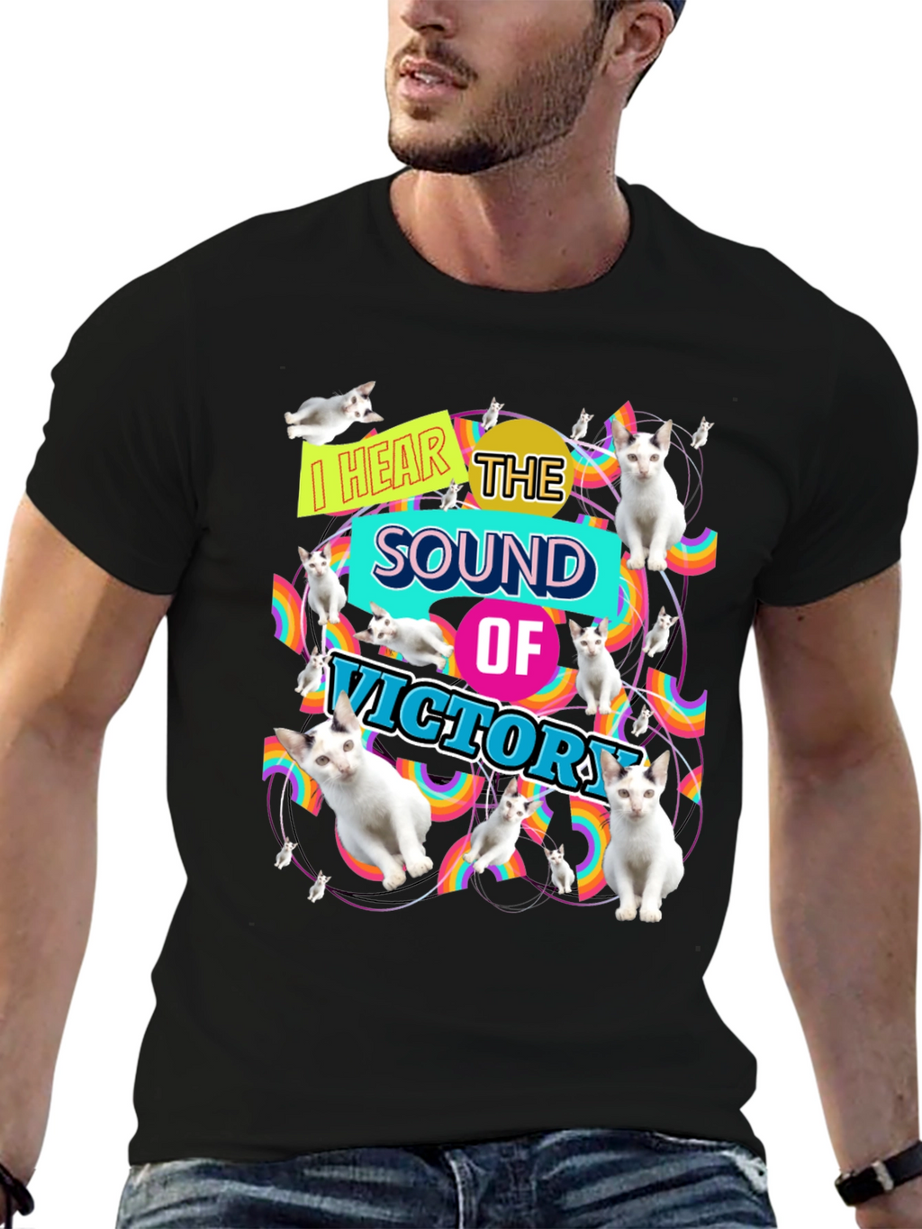 I Hear the Sound of Victory Cat T-Shirt