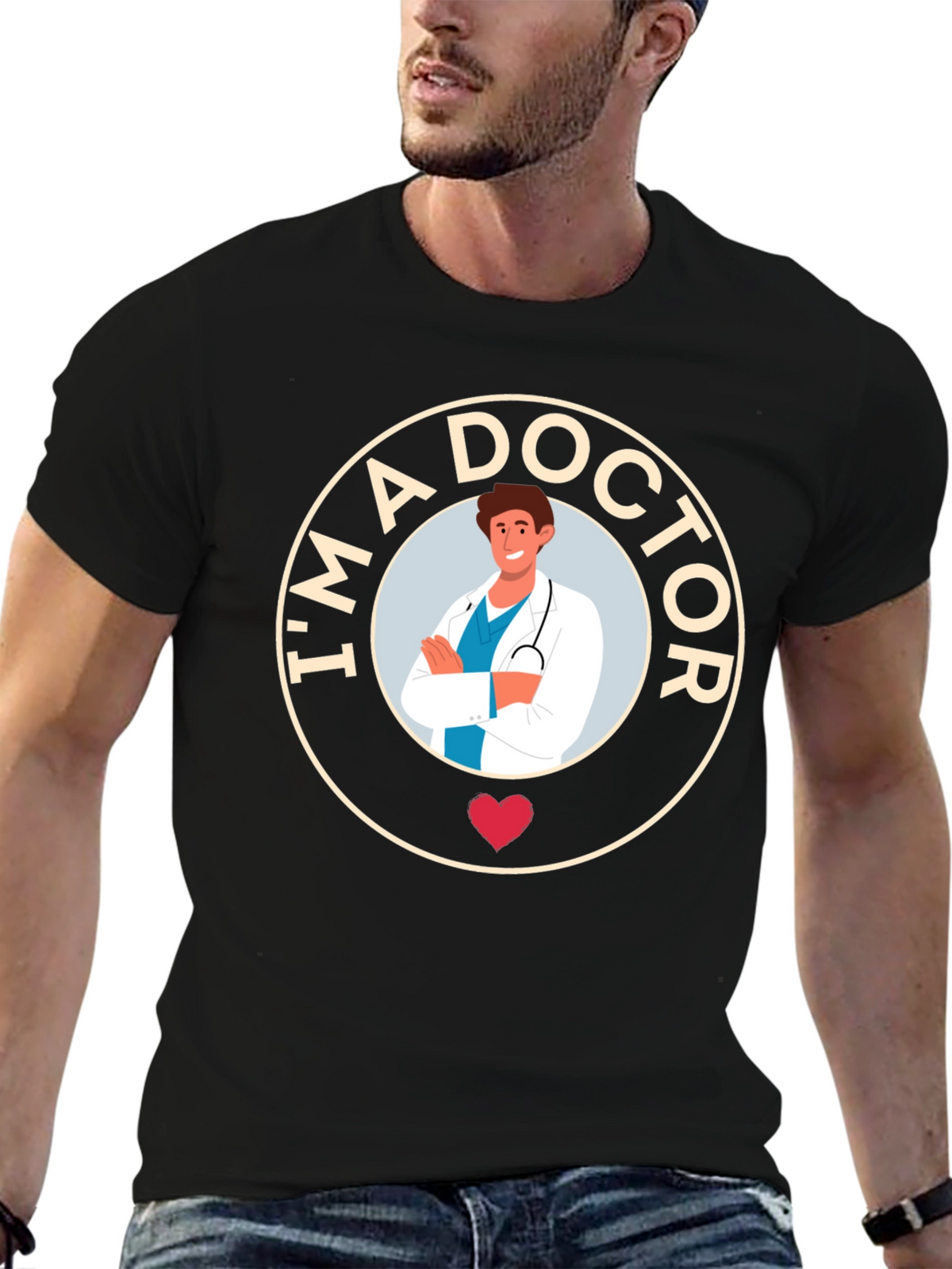 Im a Doctor Graphic Tee - Black Cotton T-Shirt