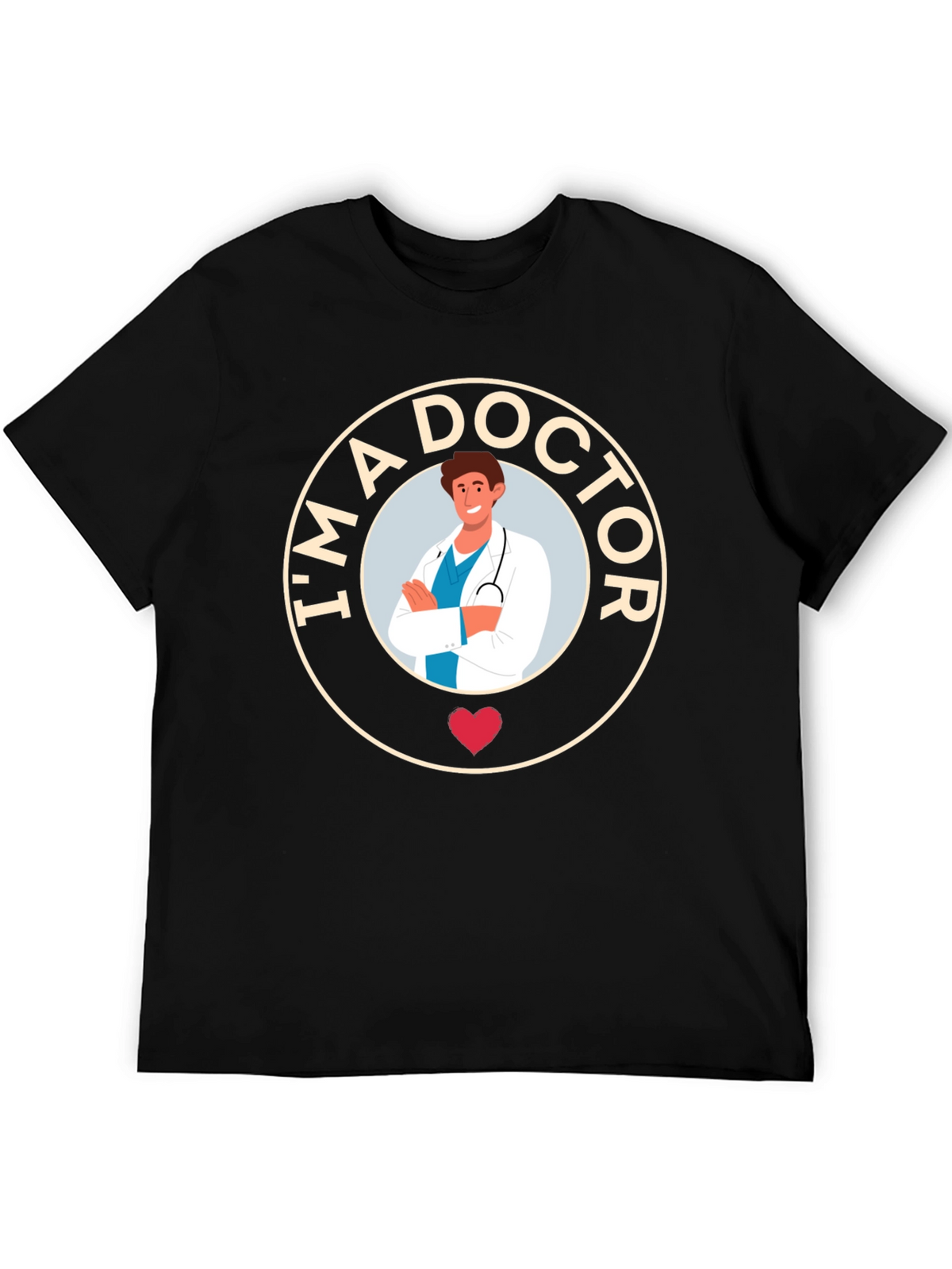Im a Doctor Graphic Tee - Black Cotton T-Shirt