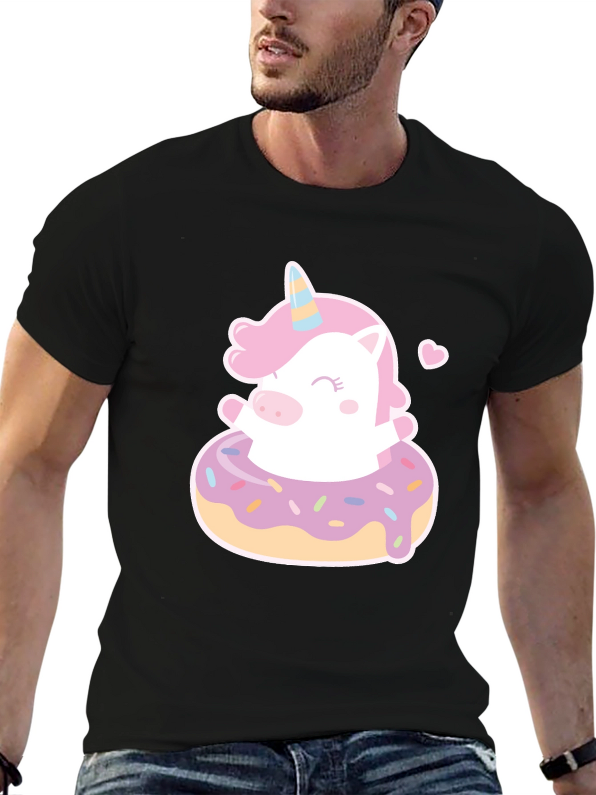 Unicorn Donut T-Shirt - Cute Graphic Tee