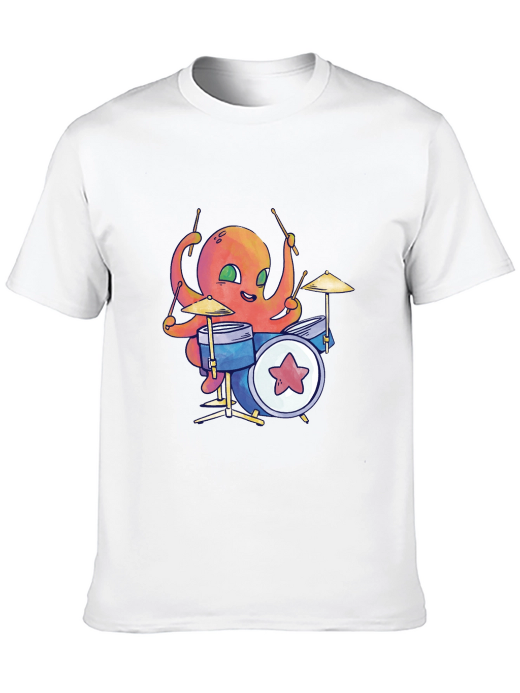 Octopus Drummer Black T-Shirt