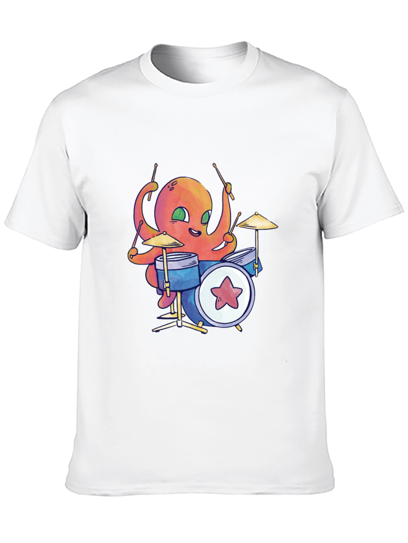 Octopus Drummer Black T-Shirt
