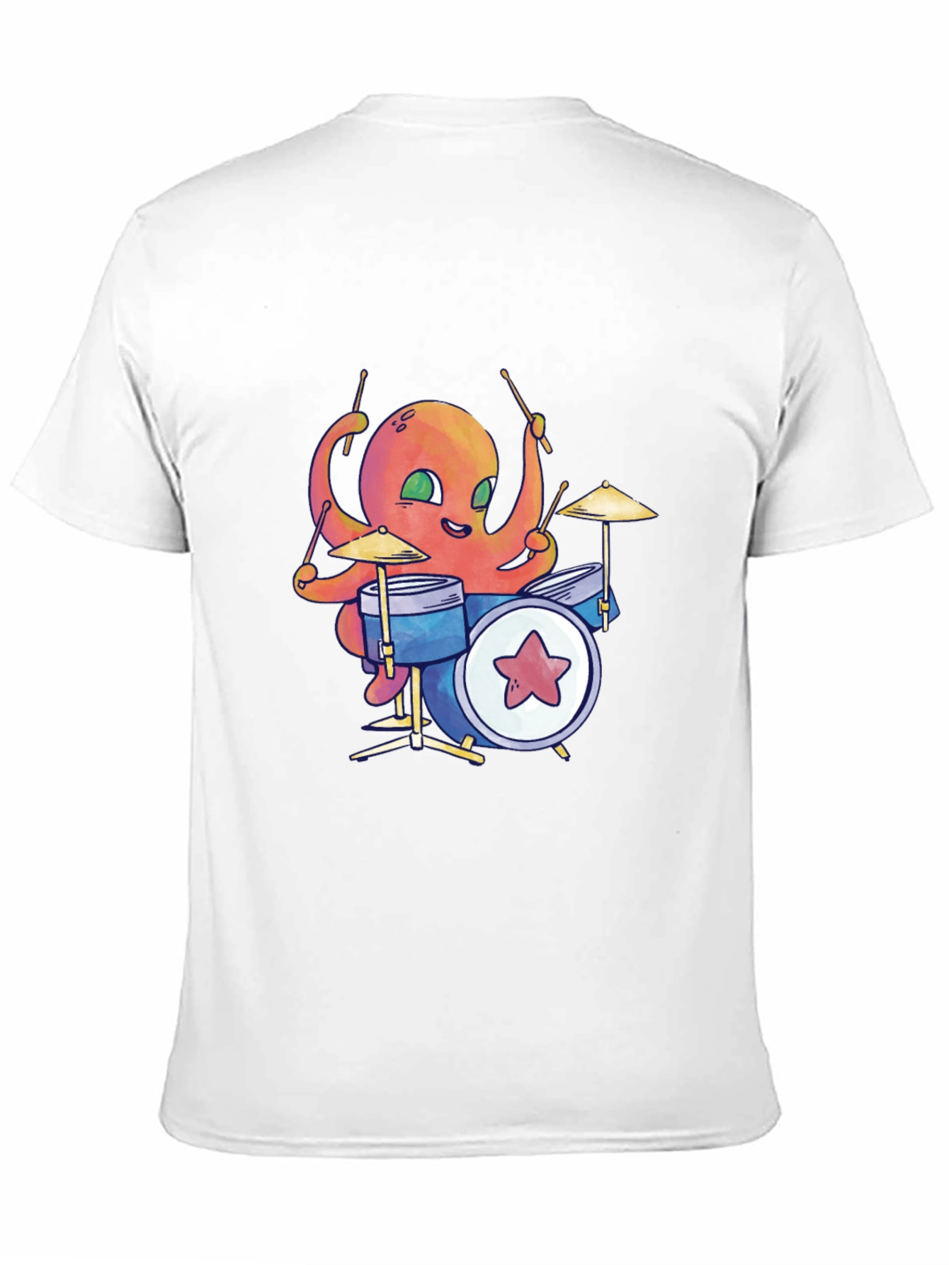 Octopus Drummer Black T-Shirt