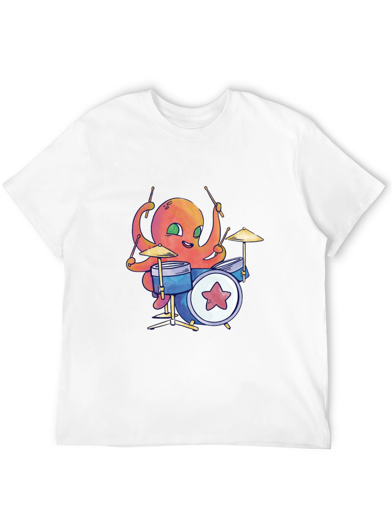 Octopus Drummer Black T-Shirt