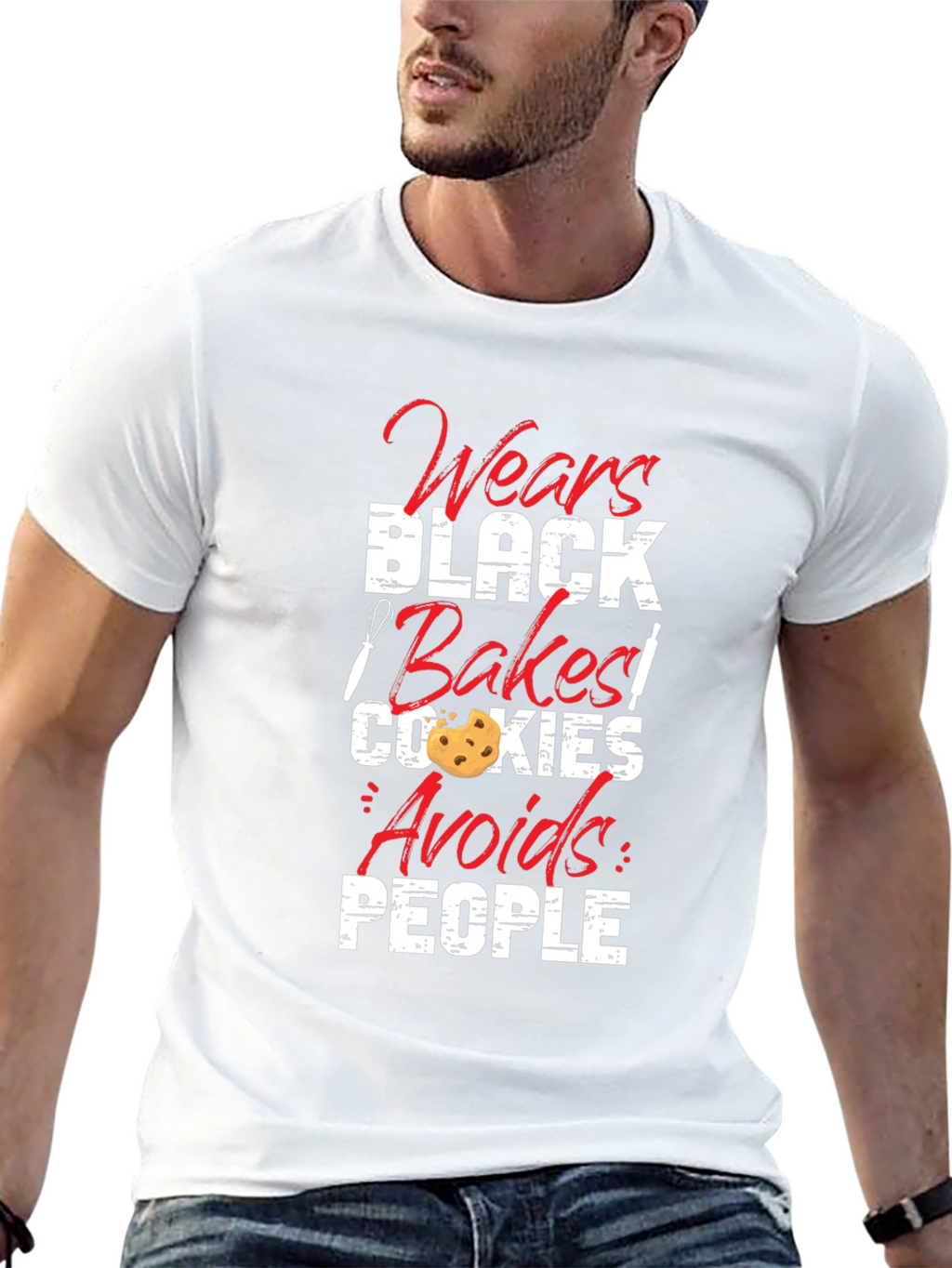 Wear Black Bake Cookies Avoid People T-Shirt