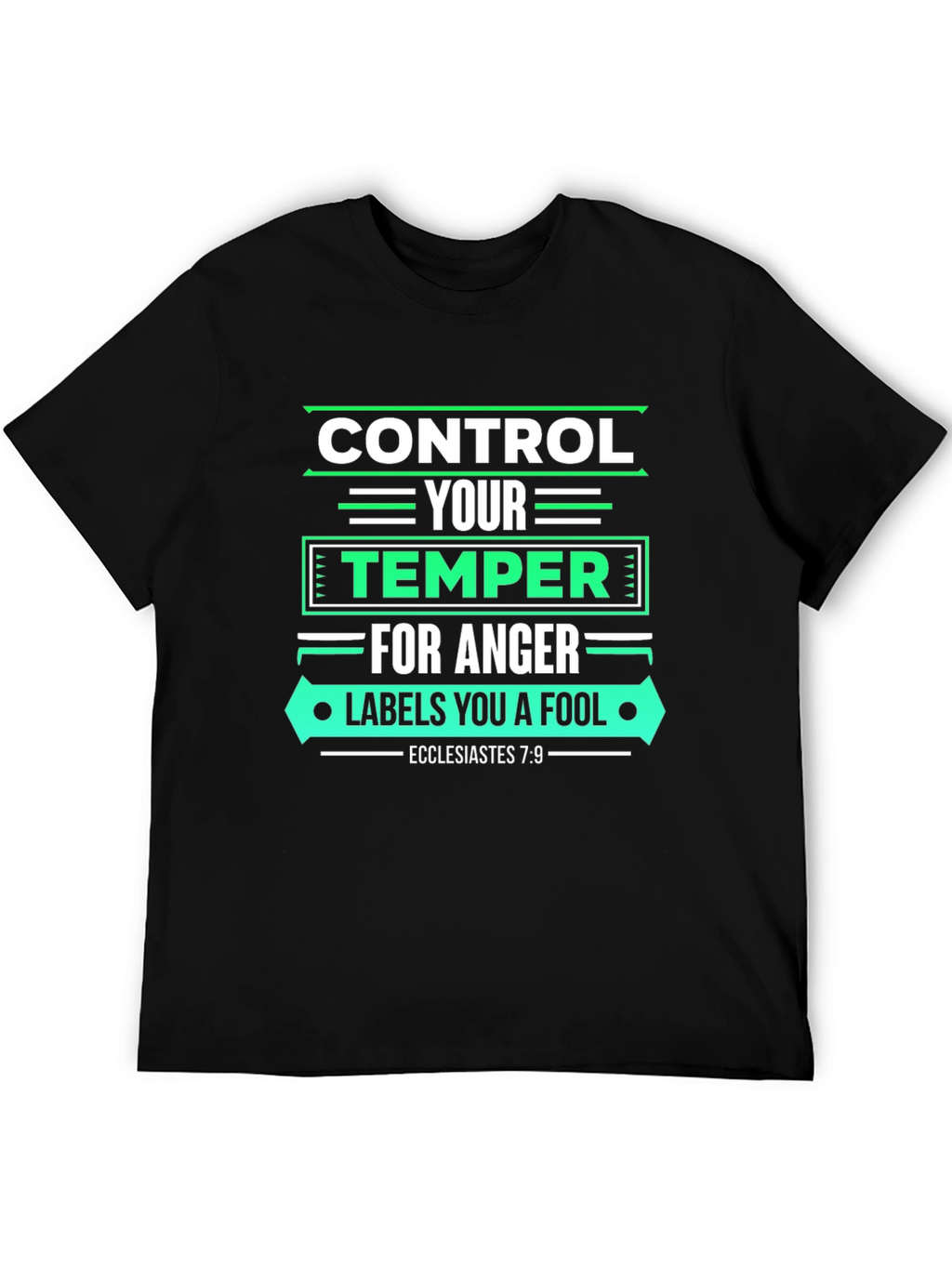 Control Your Temper T-Shirt - Black Christian Tee