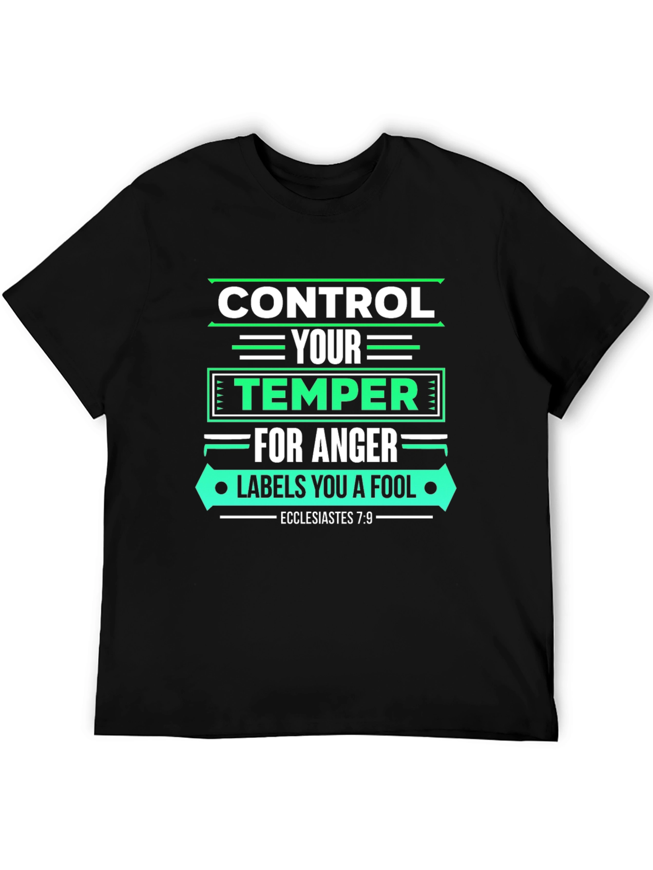 Control Your Temper T-Shirt - Black Christian Tee