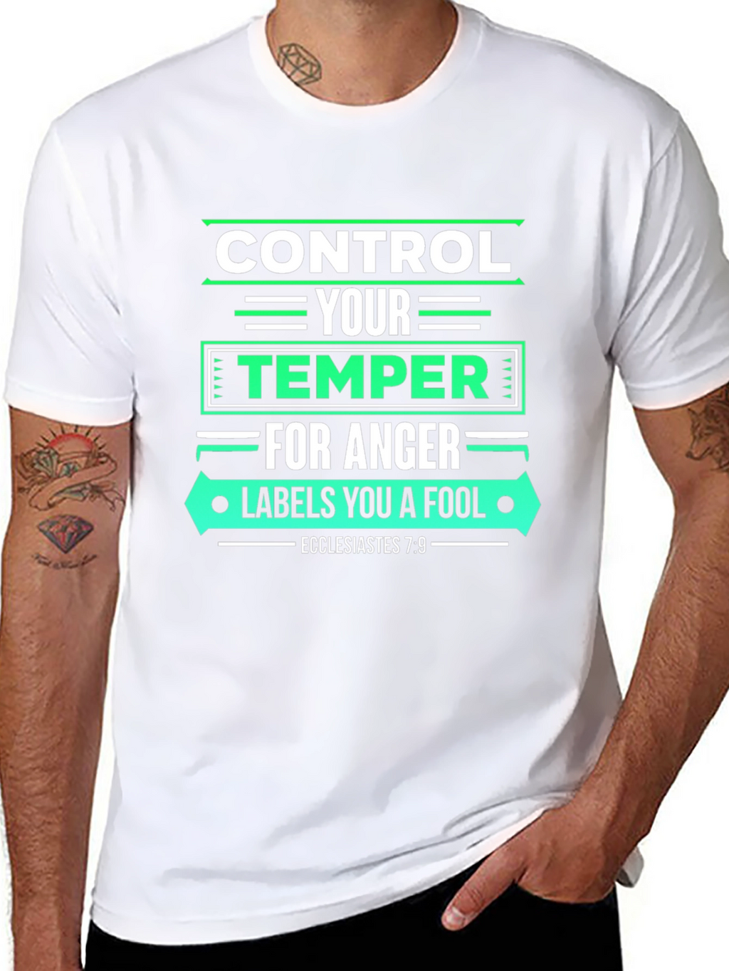Control Your Temper T-Shirt - Black Christian Tee