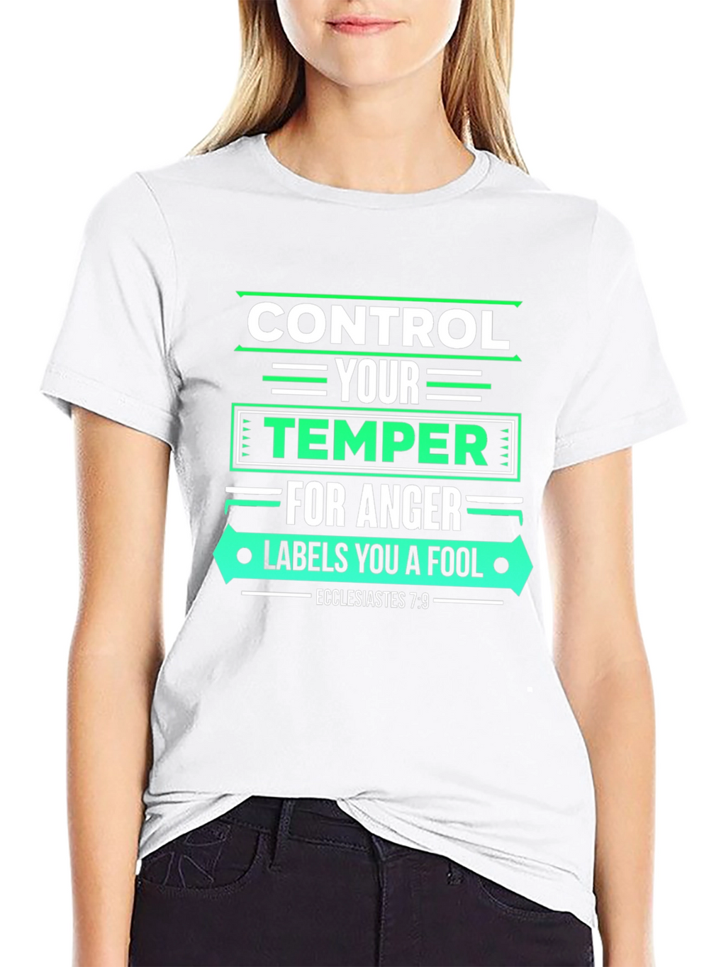 Control Your Temper T-Shirt - Black Christian Tee