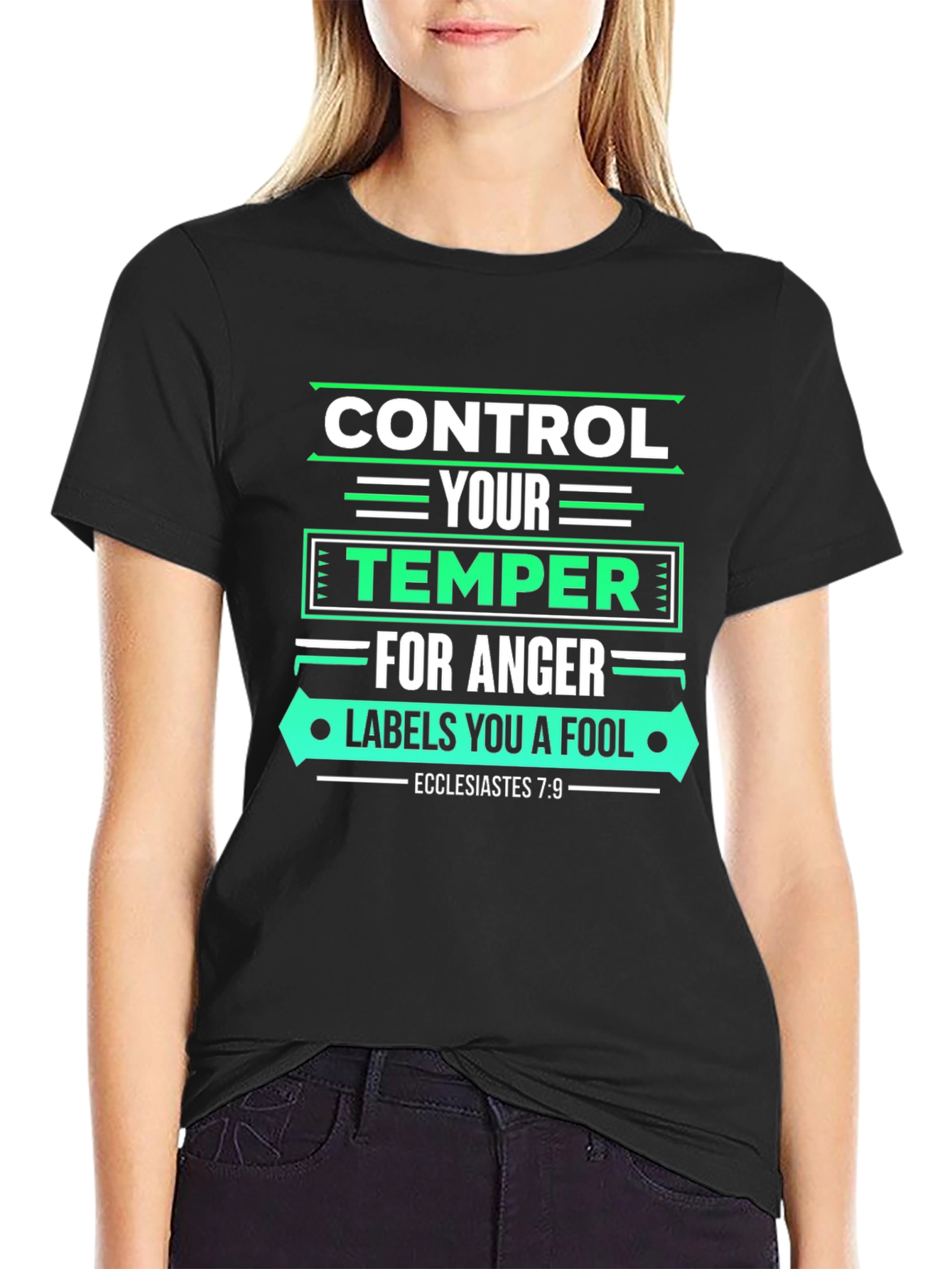 Control Your Temper T-Shirt - Black Christian Tee