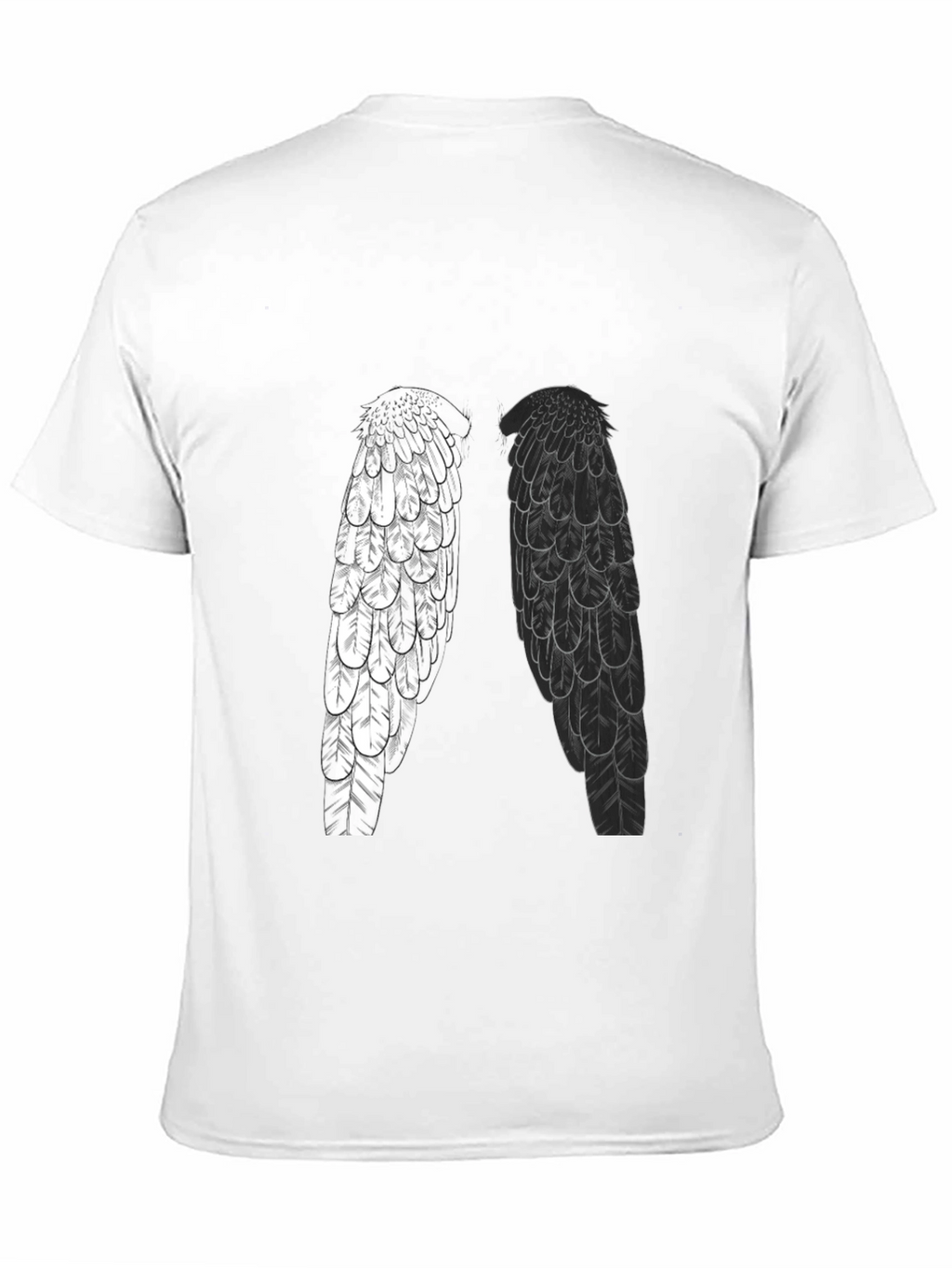 Yin Yang Wings Graphic Tee - Black Casual T-Shirt