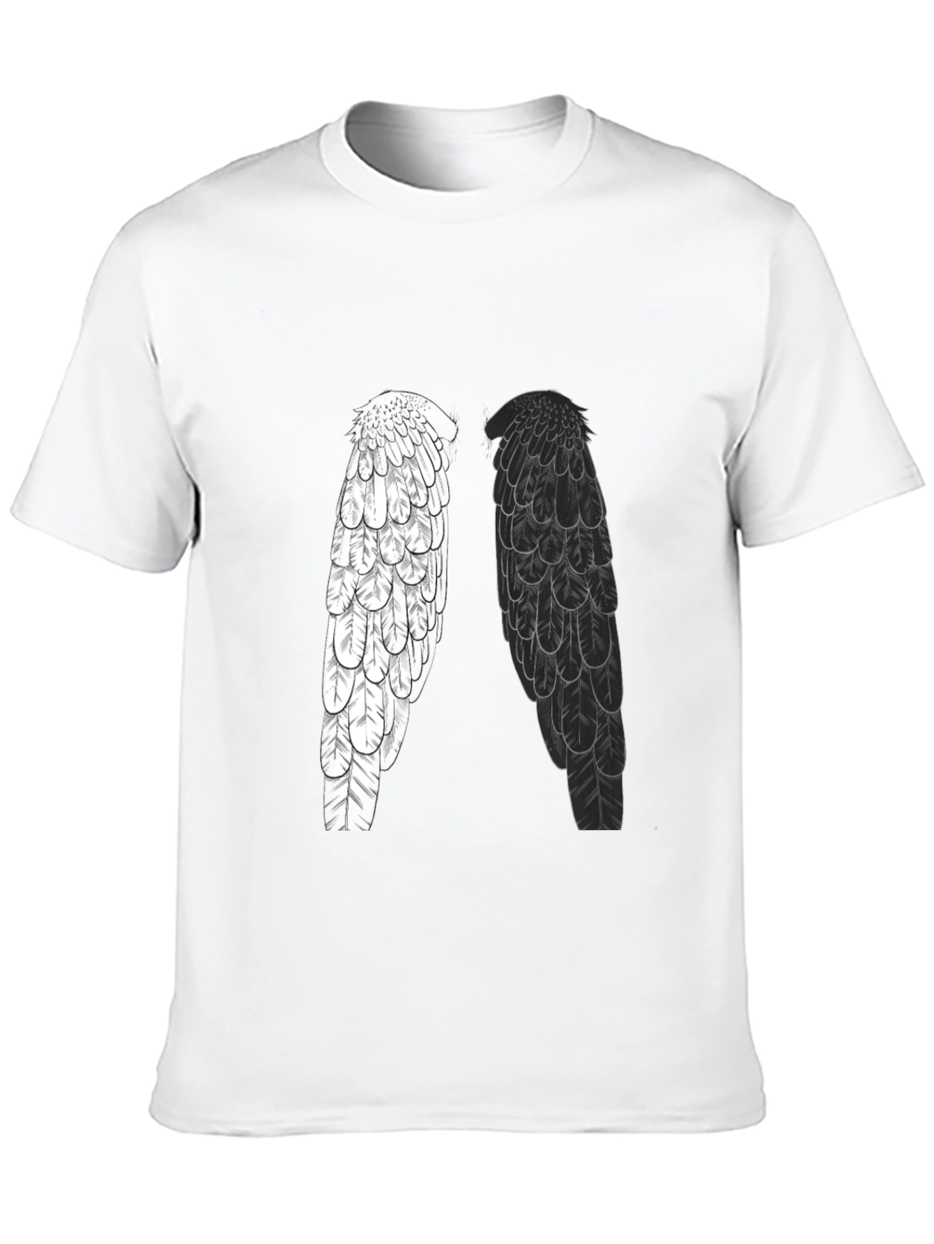 Yin Yang Wings Graphic Tee - Black Casual T-Shirt