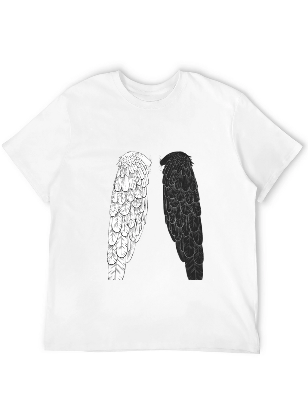 Yin Yang Wings Graphic Tee - Black Casual T-Shirt