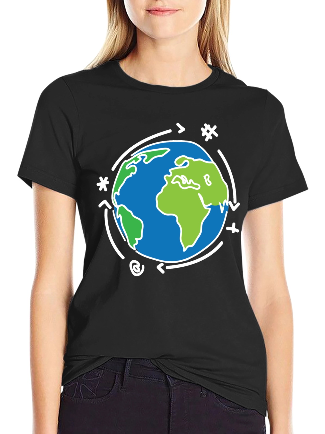 Earth Graphic Black T-Shirt