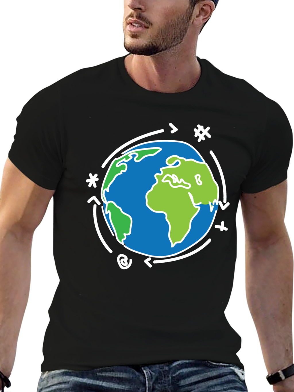 Earth Graphic Black T-Shirt