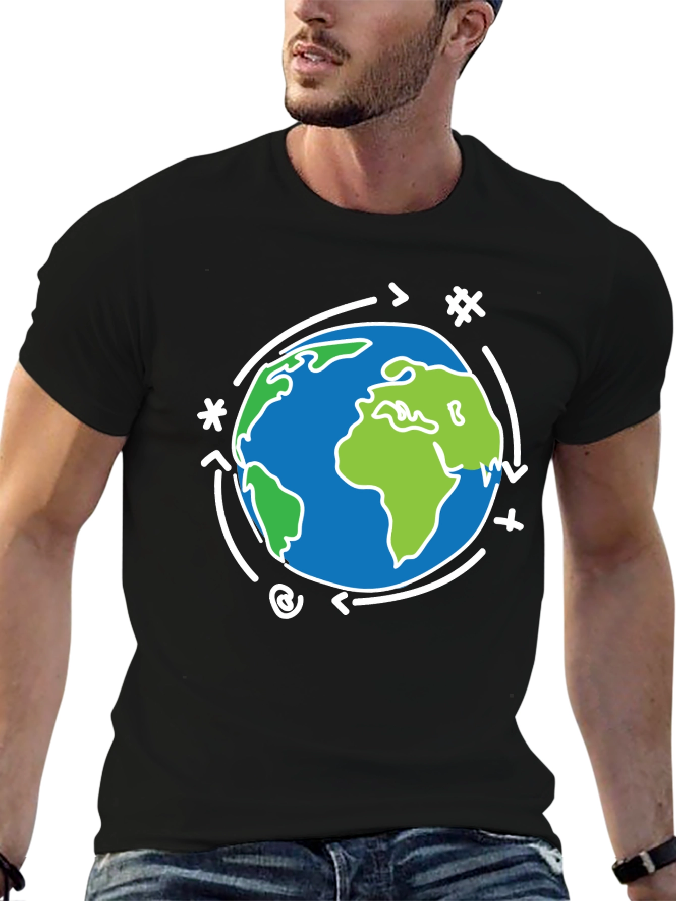 Earth Graphic Black T-Shirt