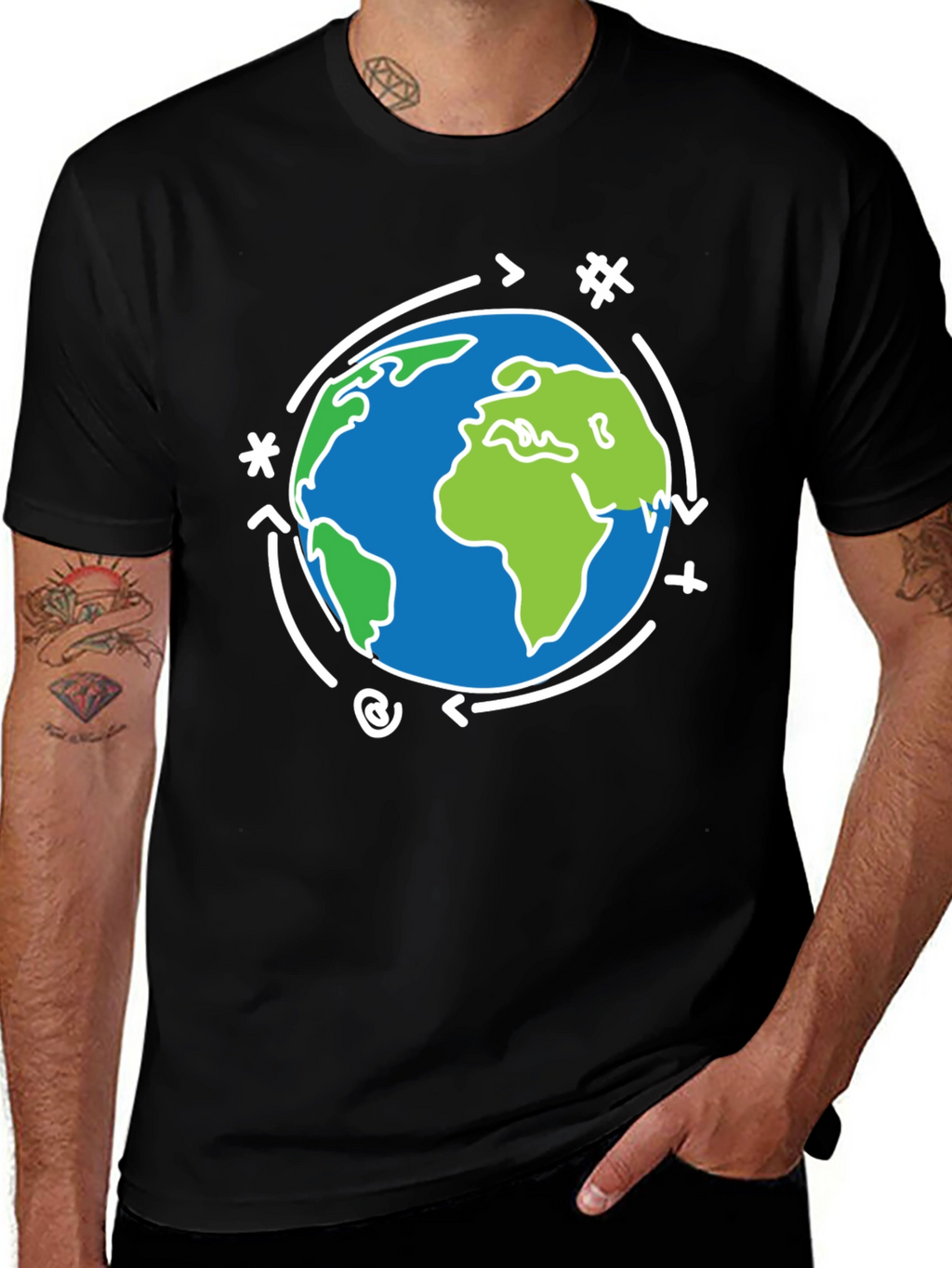 Earth Graphic Black T-Shirt