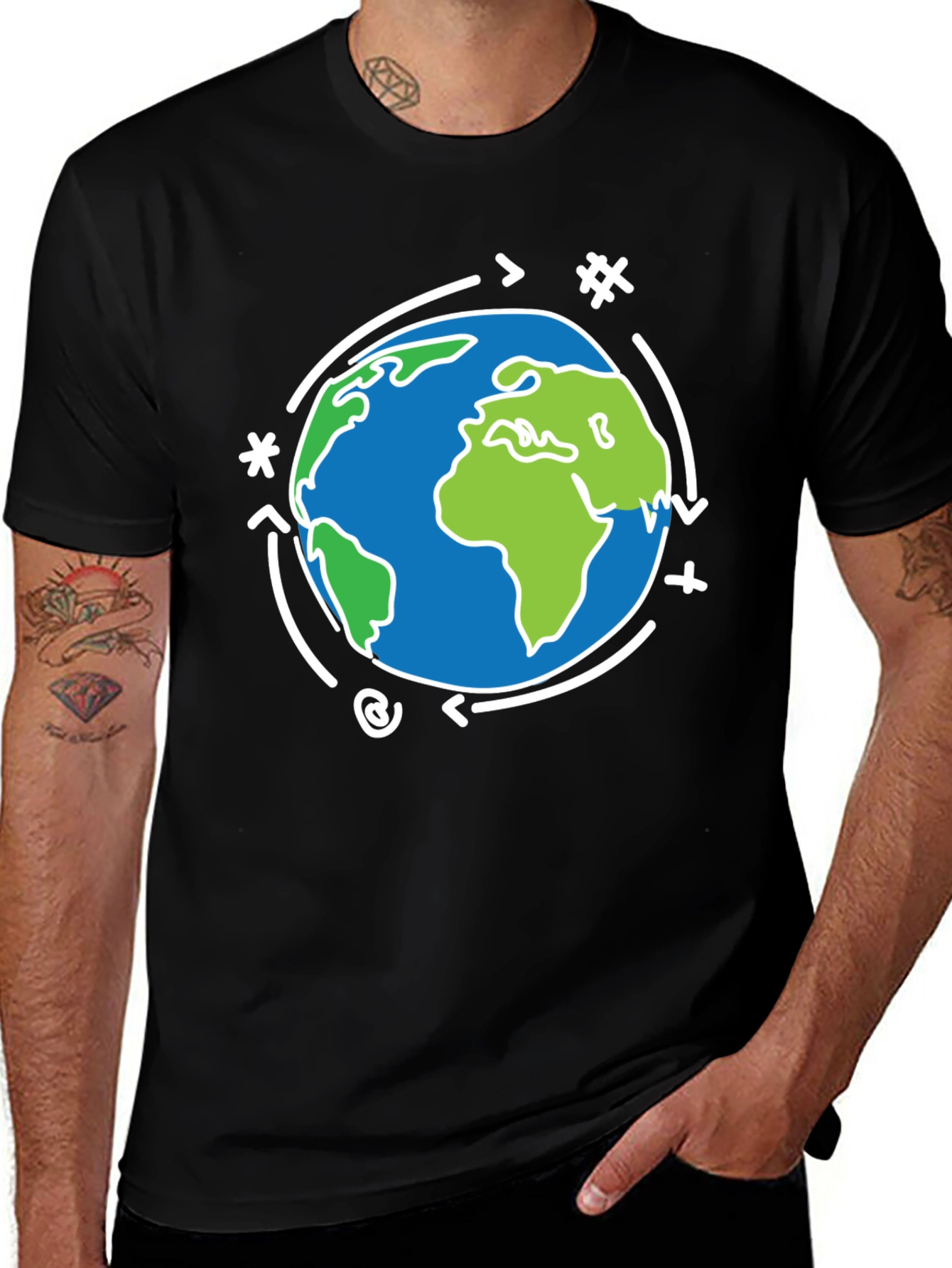 Earth Graphic Black T-Shirt